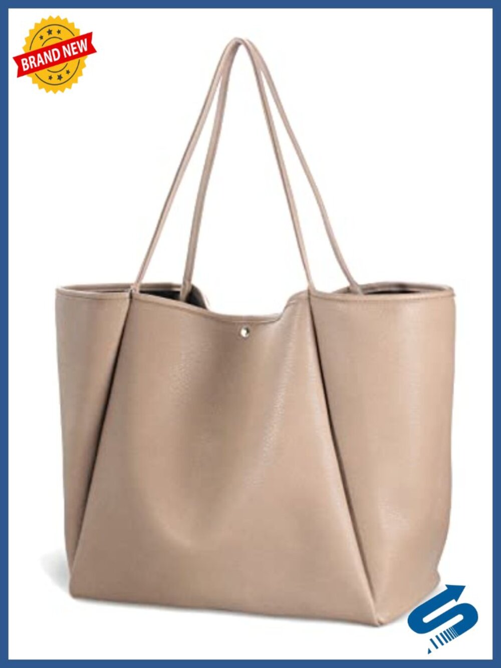Oversize Pu Leather Tote Women Weekender Bag Shopper Handbag Travel Purse